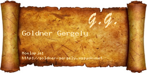 Goldner Gergely névjegykártya